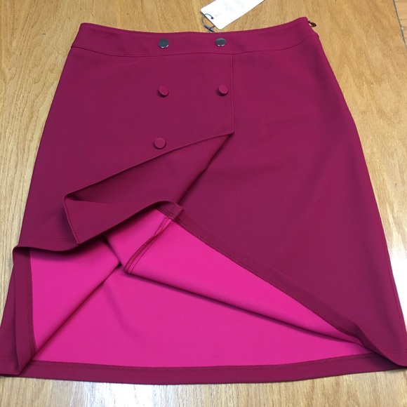 Brand New TRISTAN A-Line Skirt with double buttons in red Sz 2 - Picture 2 of 8